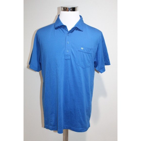 Travis Mathew Blue Golf Polo Shirt Mens Large, RN 123280 CA 07099 - Picture 1 of 5